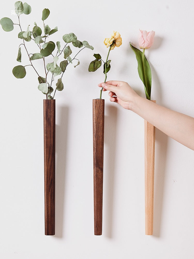 Wall-mounted wooden vase BEVORA